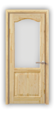 Дверь из массива сосны ECO 4220, без покрытия, остекленная - фото 1