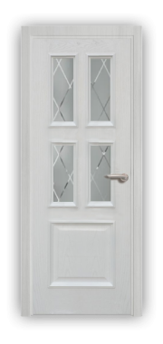 Дверь Velmi 07-801, цвет белый ясень, остекленная - фото 1
