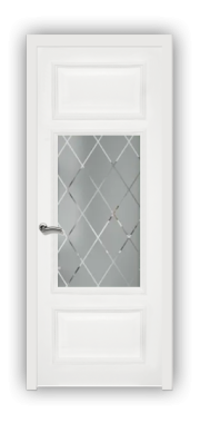Дверь Velmi 03-603, цвет эмаль белая, остекленная - фото 1