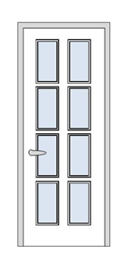 Дверь Velmi 10-801, цвет белый ясень, остекленная - фото 1