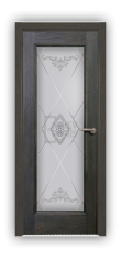 Дверь Velmi 04-5111, цвет дуб мореный, остекленная
