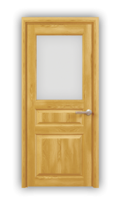 Дверь из массива сосны ECO 4311, покрытие - прозрачный лак, остекленная