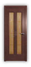 Дверь Velmi 05-221, цвет сапели, остекленная