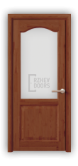 Дверь из массива сосны ECO 4223, покрытие светло-коричневый лак, остекленная