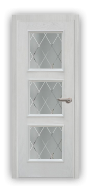 Дверь Velmi 06-801, цвет белый ясень, остекленная - фото 1
