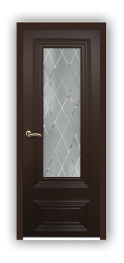 Дверь Lusso 01-604, цвет шоколад, остекленная - фото 1