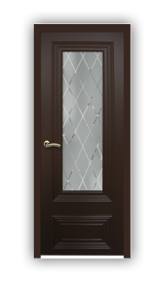Дверь Lusso 01-604, цвет шоколад, остекленная
