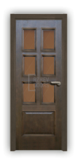 Дверь Velmi 09-144, цвет дуб тон 44, остекленная