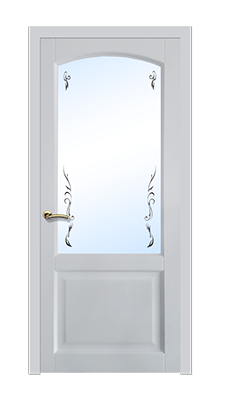 Дверь Neoclassic 853, цвет белая эмаль, остекленная