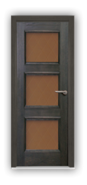 Дверь Velmi 06-5111, цвет дуб мореный, остекленная - фото 1