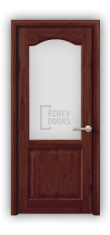 Дверь из массива сосны ECO 4224, покрытие темно-коричневый лак, остекленная