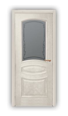 Дверь Elegance 02, цвет эмаль ваниль, остекленная