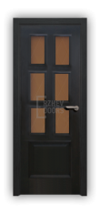 Дверь Velmi 09-123, цвет дуб черный, остекленная