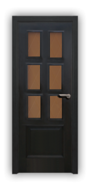 Дверь Velmi 09-123, цвет дуб черный, остекленная - фото 1