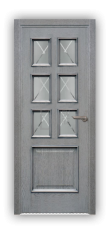 Дверь Velmi 09-109, цвет серая патина, остекленная