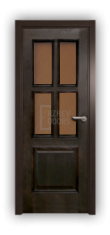 Дверь Velmi 07-123, цвет дуб черный, остекленная