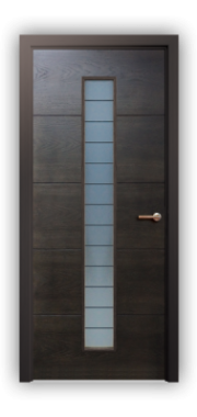 Дверь Scandi 064, цвет дуб мореный, остекленная - фото 1