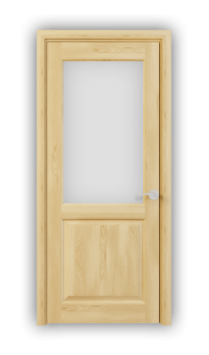 Дверь из массива сосны ECO 4210, без покрытия, остекленная