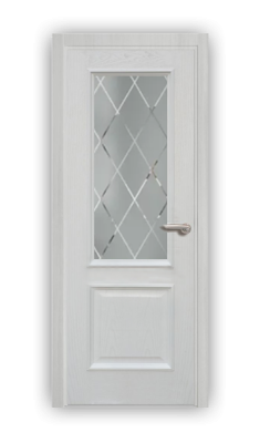 Дверь Velmi 01-801, цвет белый ясень, остекленная