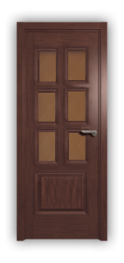 Дверь Velmi 09-221, цвет сапели, остекленная - фото 1