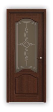 Дверь Classic 200, цвет макоре, остекленная - фото 1