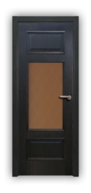 Дверь Velmi 03-123, цвет дуб черный, остекленная - фото 1