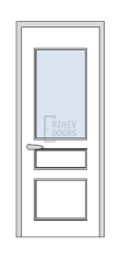 Дверь Velmi 02-709, цвет патина с серебром, остекленная