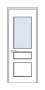 Дверь Velmi 02-709, цвет патина с серебром, остекленная - превью фото 1