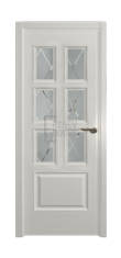 Дверь Velmi 09-603, цвет белая эмаль, остекленная