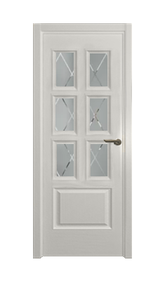 Дверь Velmi 09-603, цвет белая эмаль, остекленная