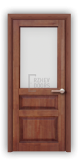 Дверь из массива сосны ECO 4313, покрытие - светло-коричневый лак, остекленная